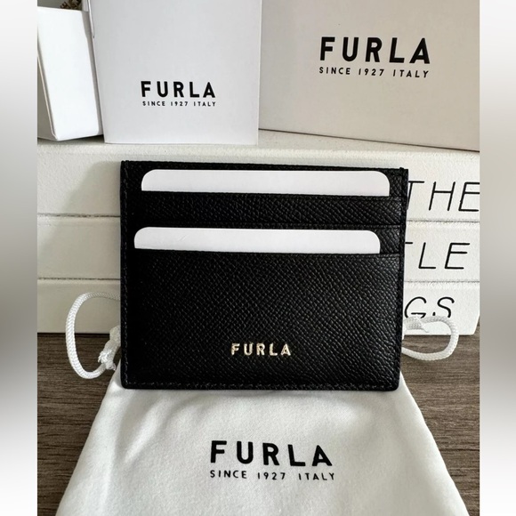Furla Accessories - FURLA Leather Card Holder Black NWT Genuine Leather Authentic Italy